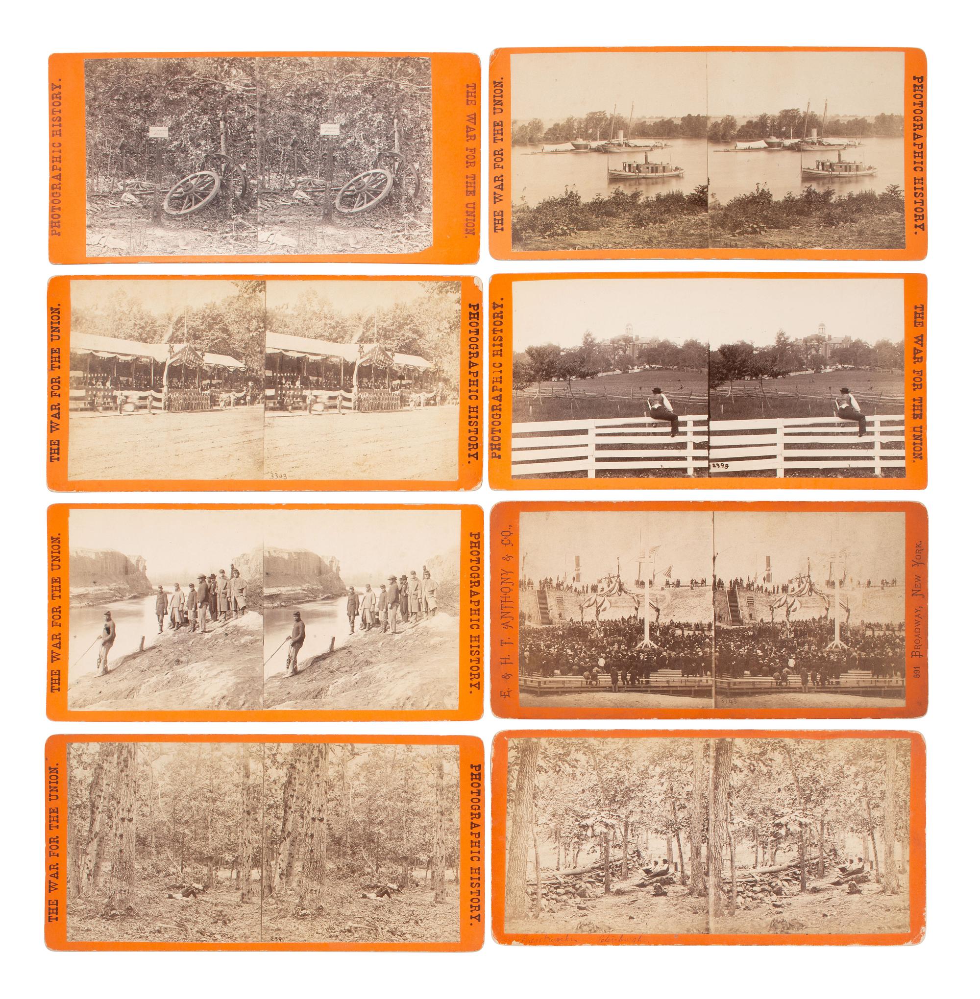 [CIVIL WAR]. A collection of 90 stereoviews from "The War for the Union" series. E. & H.T. Anthony, New York.