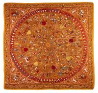 An Hermes Bronze Silk and Cashmere Scarf, 52 x 49 1/2 inches.