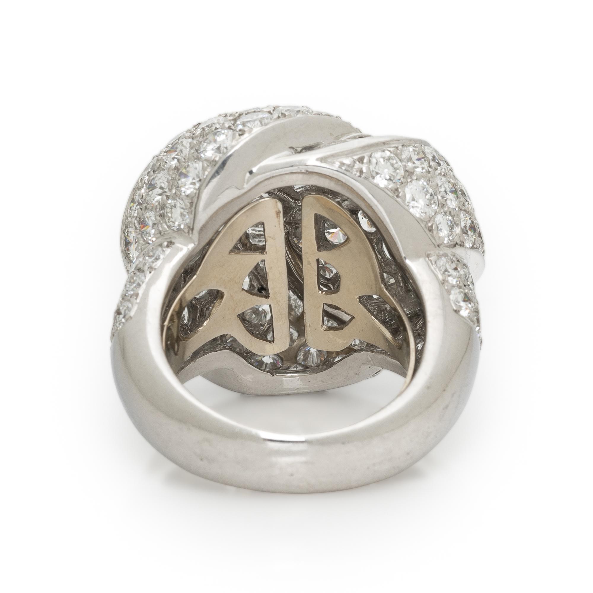 DIAMOND AND PLATINUM KNOT RING