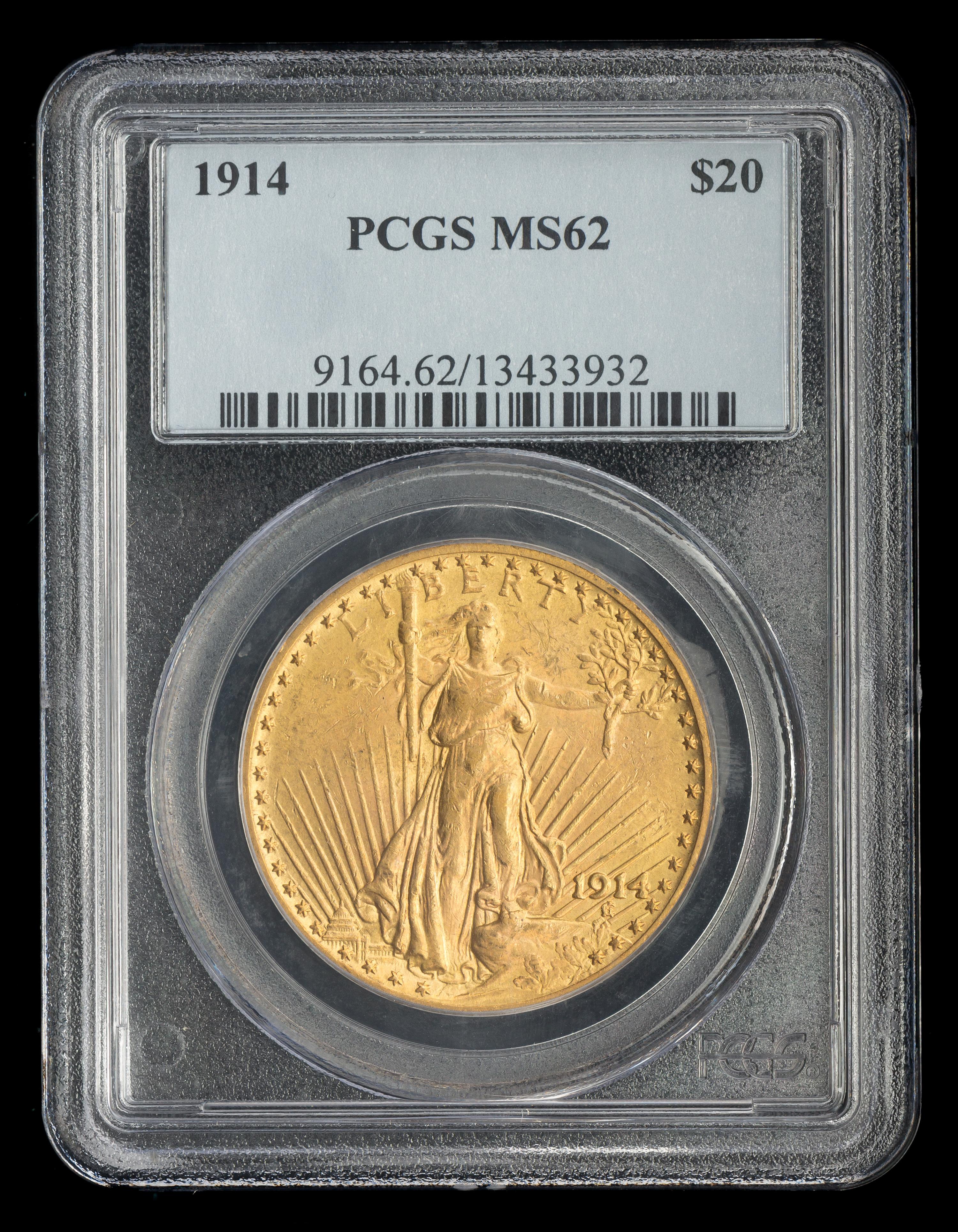A United States 1914 St. Gaudens $20 Gold Coin