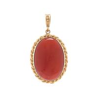 YELLOW GOLD AND CORAL PENDANT