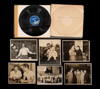 A Group of Six Original Rocky Marciano Photographs and a Joe Louis Wendell Wilkie Political Endorsement Record