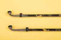 Two Japanese Silver and Lacquered Wood Pipes