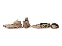 Northern Plains Beaded Hide Moccasins