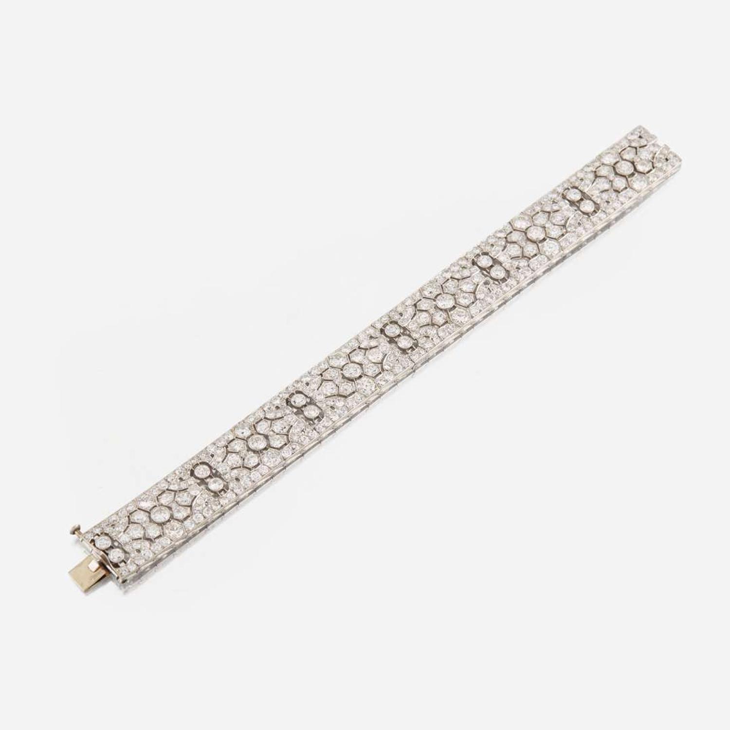 An Art Deco diamond and white gold bracelet, Rubel Frères