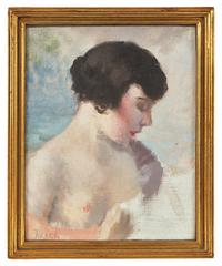Portrait of a Woman in Profile, Looking Down