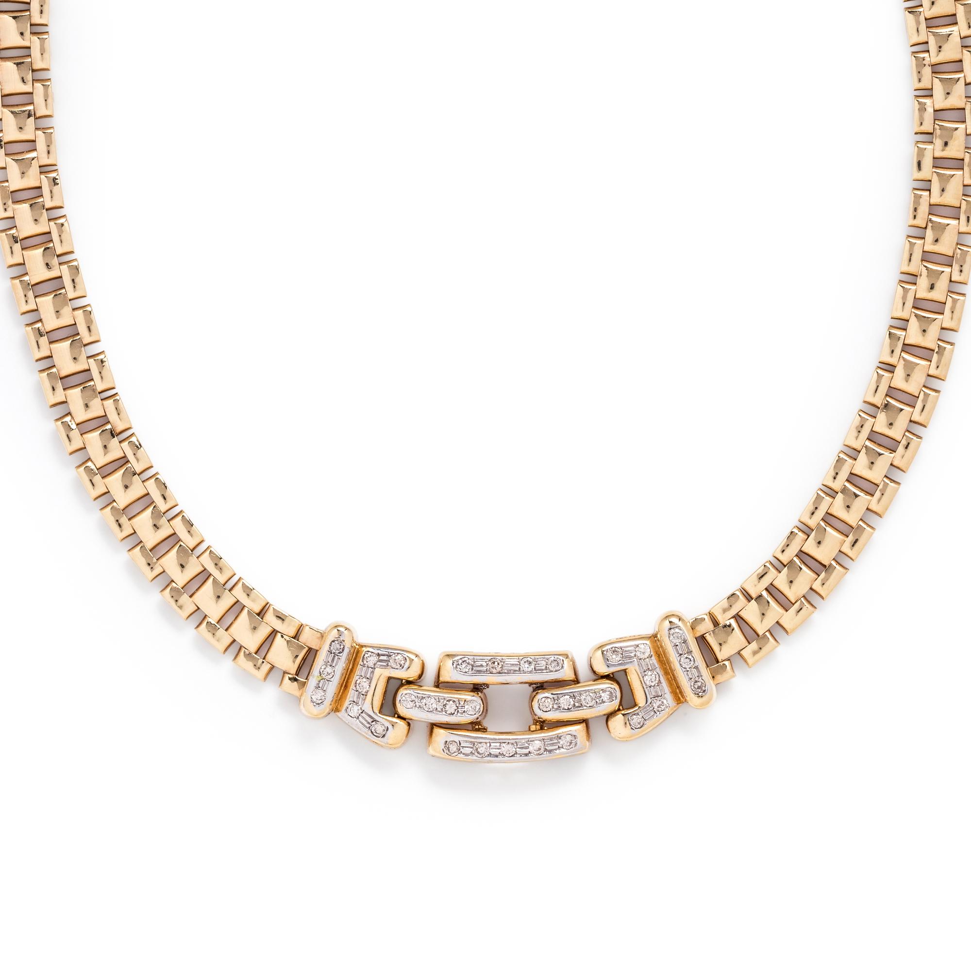 YELLOW GOLD AND DIAMOND NECKLACE