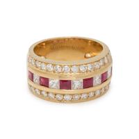 YELLOW GOLD, RUBY AND DIAMOND RING