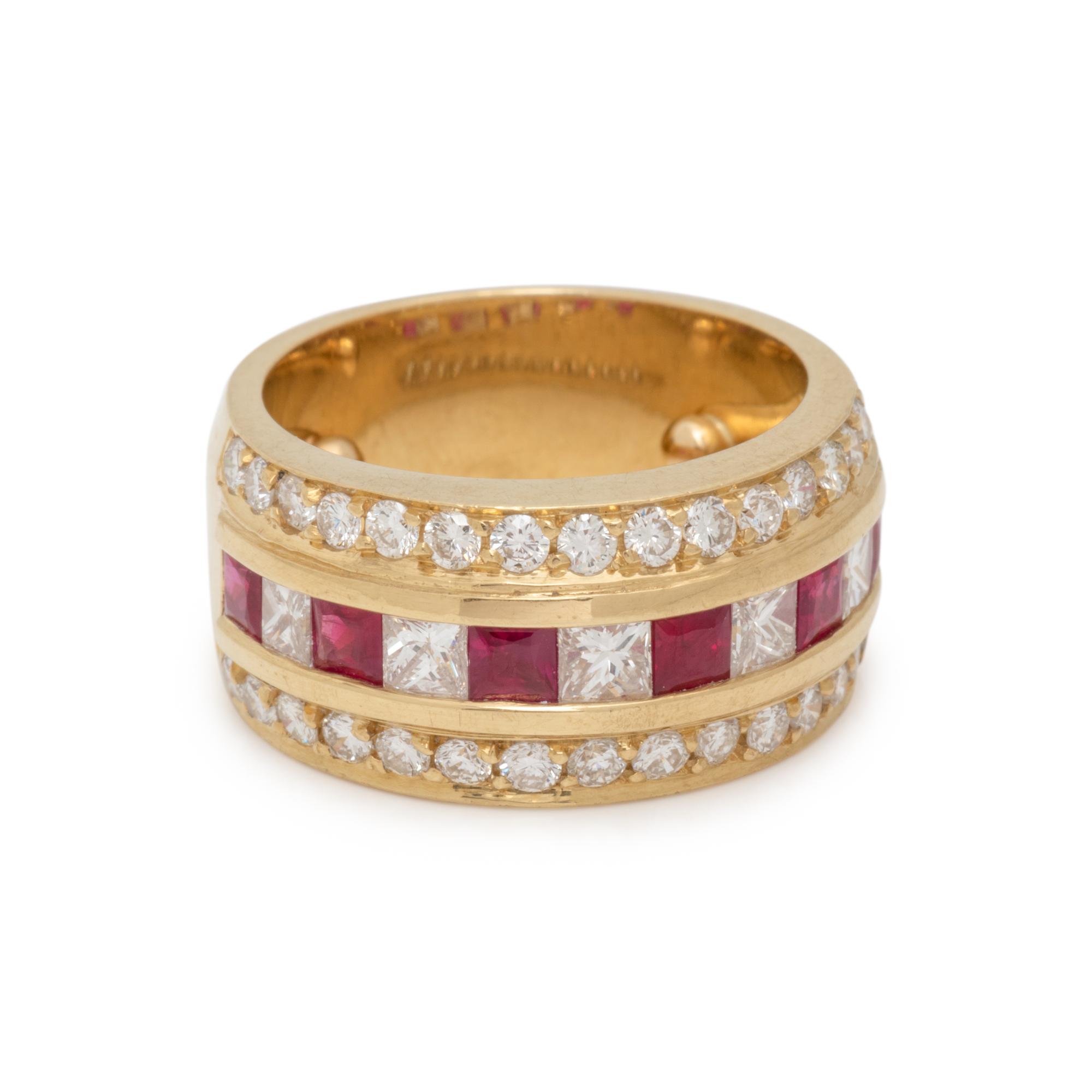 YELLOW GOLD, RUBY AND DIAMOND RING