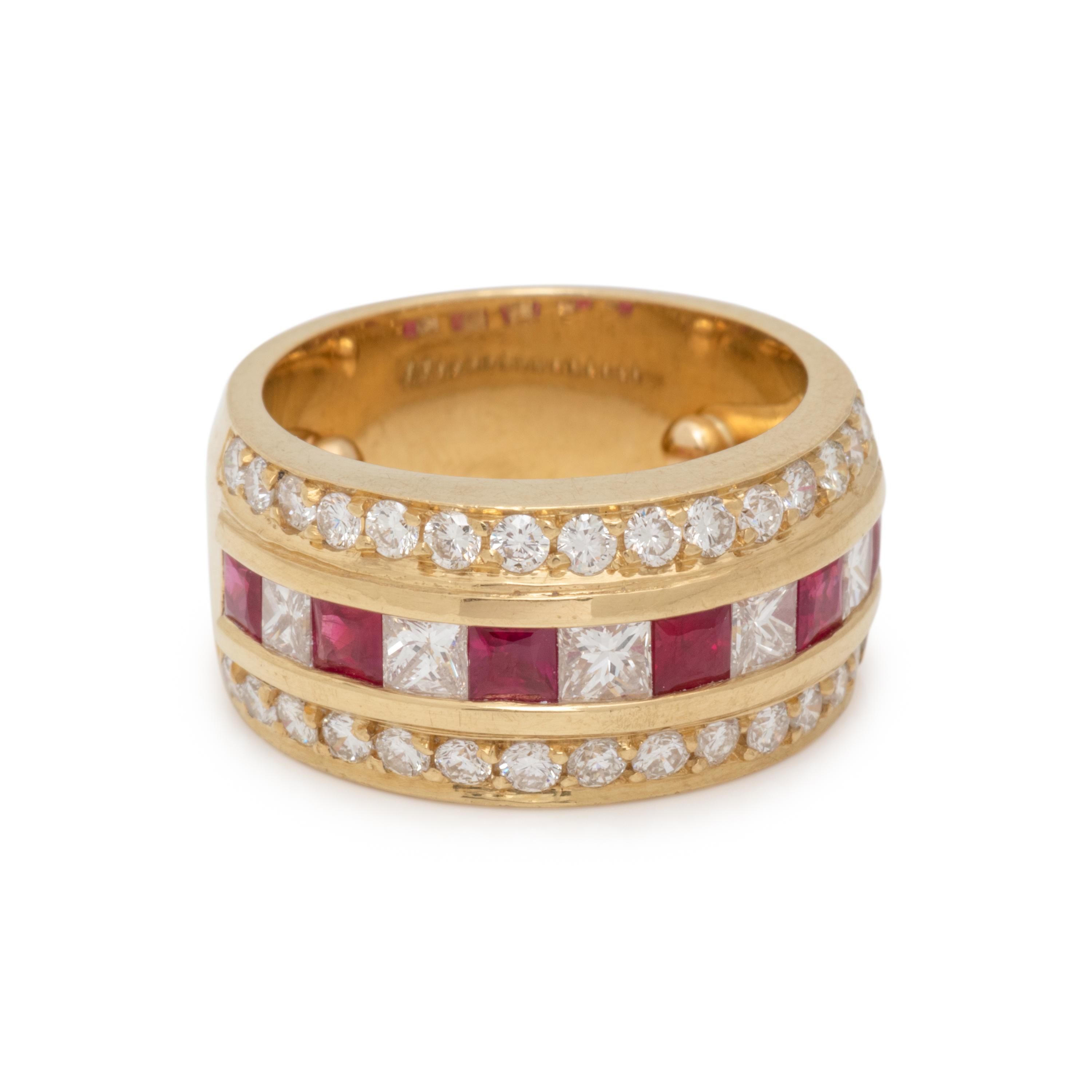 YELLOW GOLD, RUBY AND DIAMOND RING