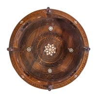 A Syrian Walnut and Glass Low Table