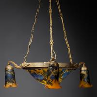 Hanging three-light plafonnier, c. 1905 France