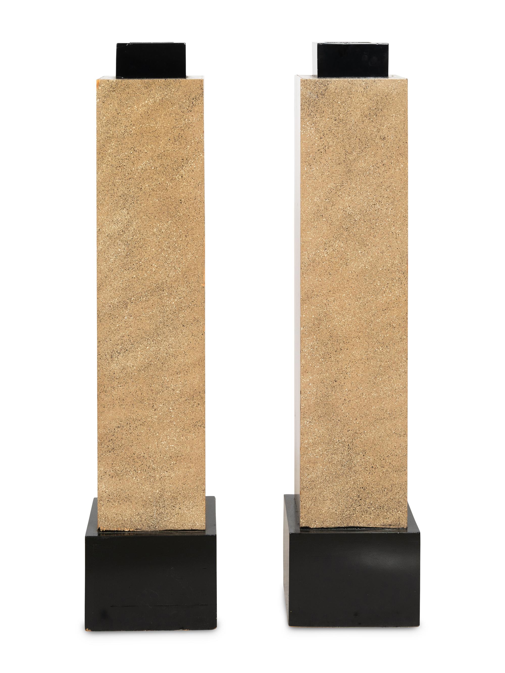 A Pair of Art Deco Style Faux-Porphyry Pedestals