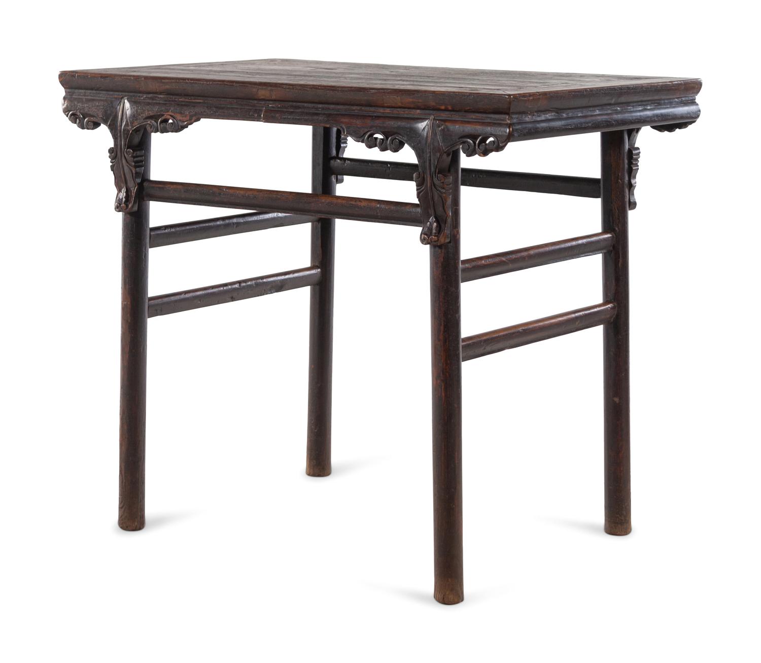 A Chinese Black Lacquered Softwood Wine Table, Jiuzhuo