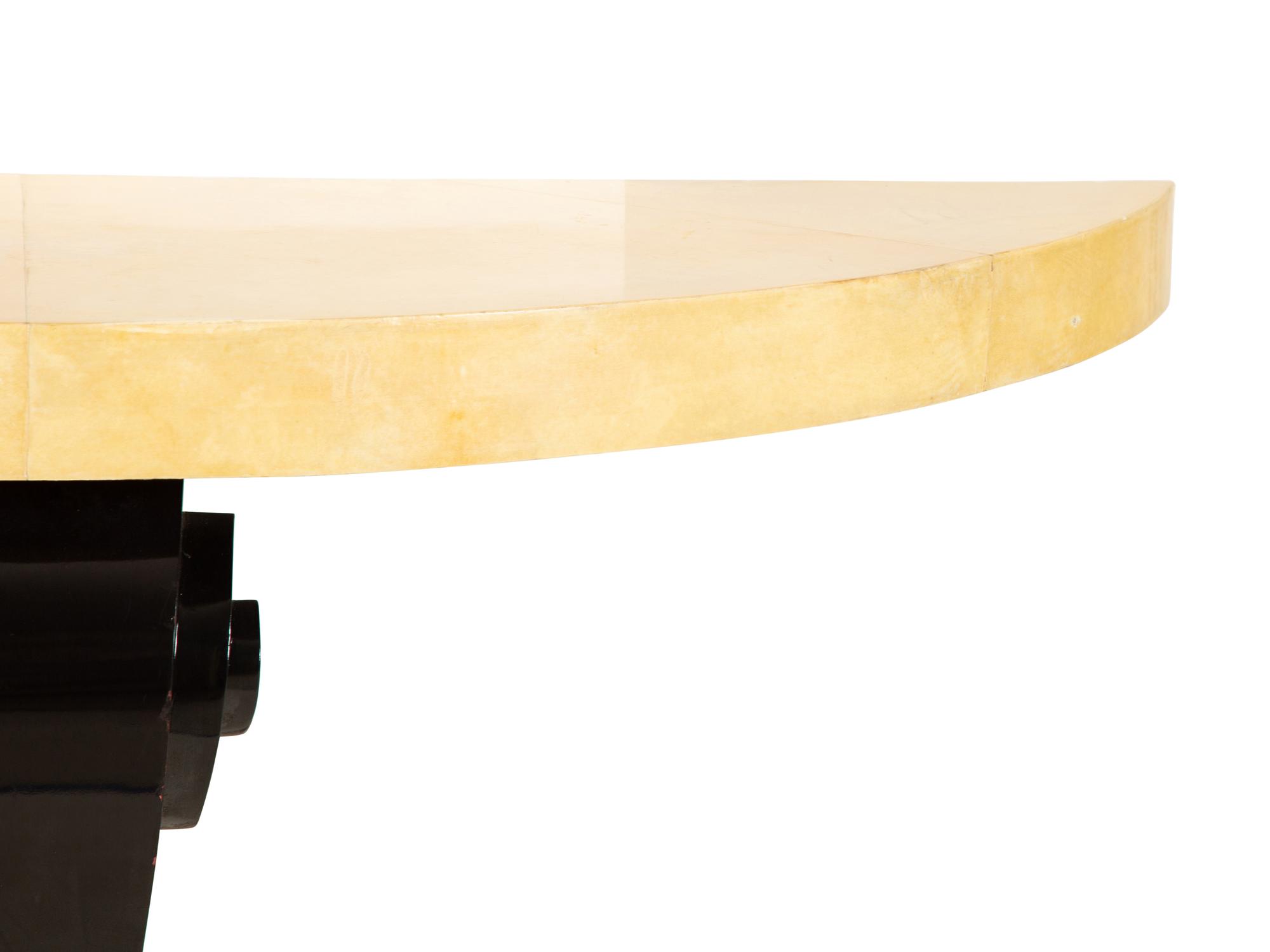A Pair of Italian Black Lacquer Console Tables