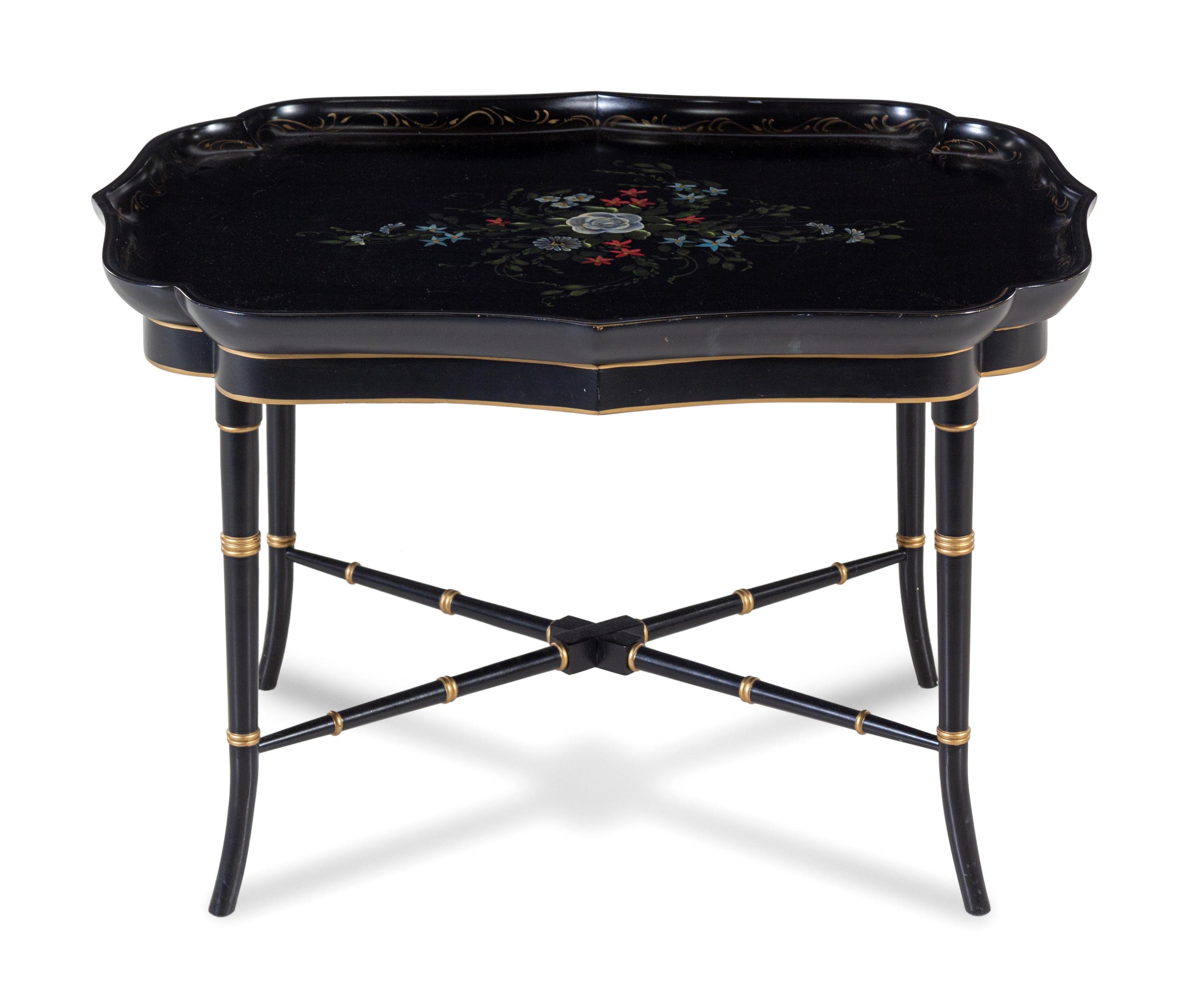 Two Victorian Lacquered Trays