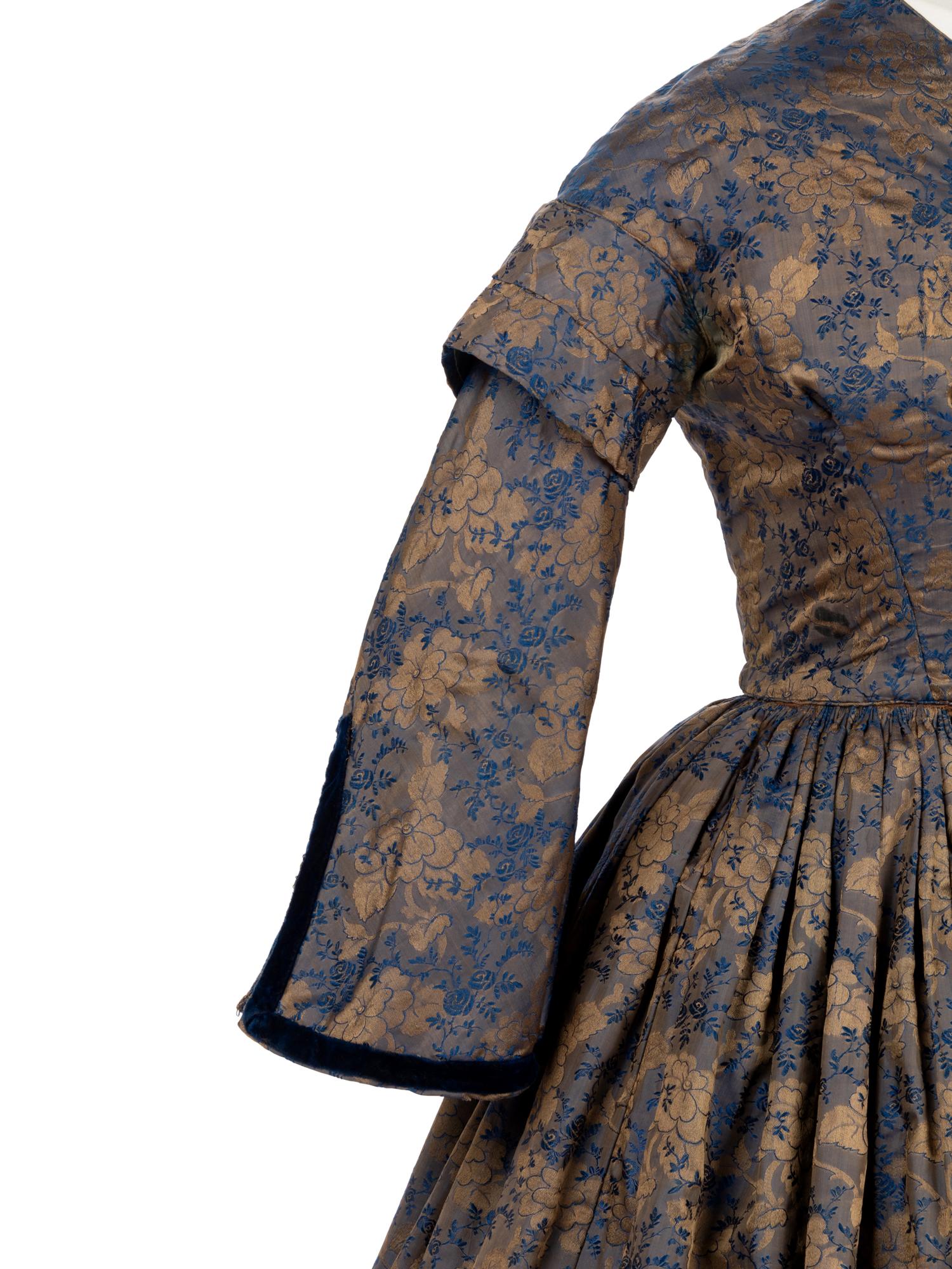 Iridescent Silk Jacquard Evening Dress, 1850s