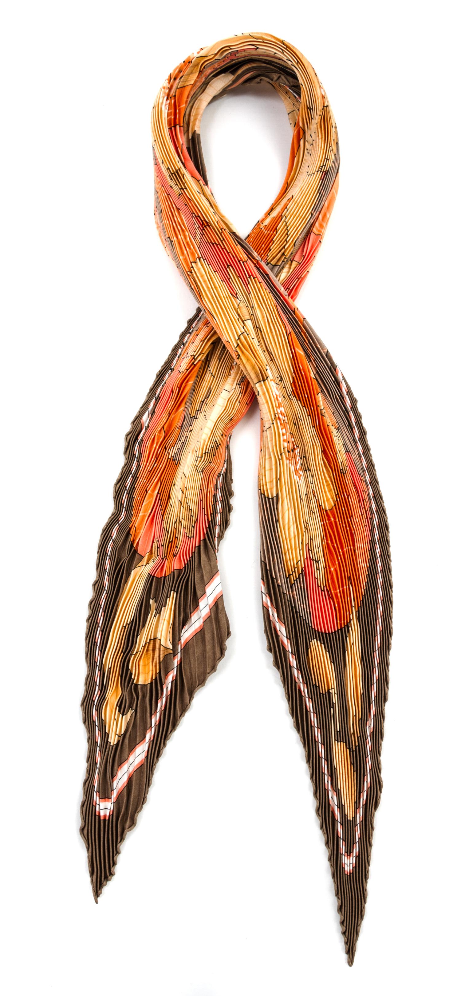 An Hermes Silk Plisse Scarf,