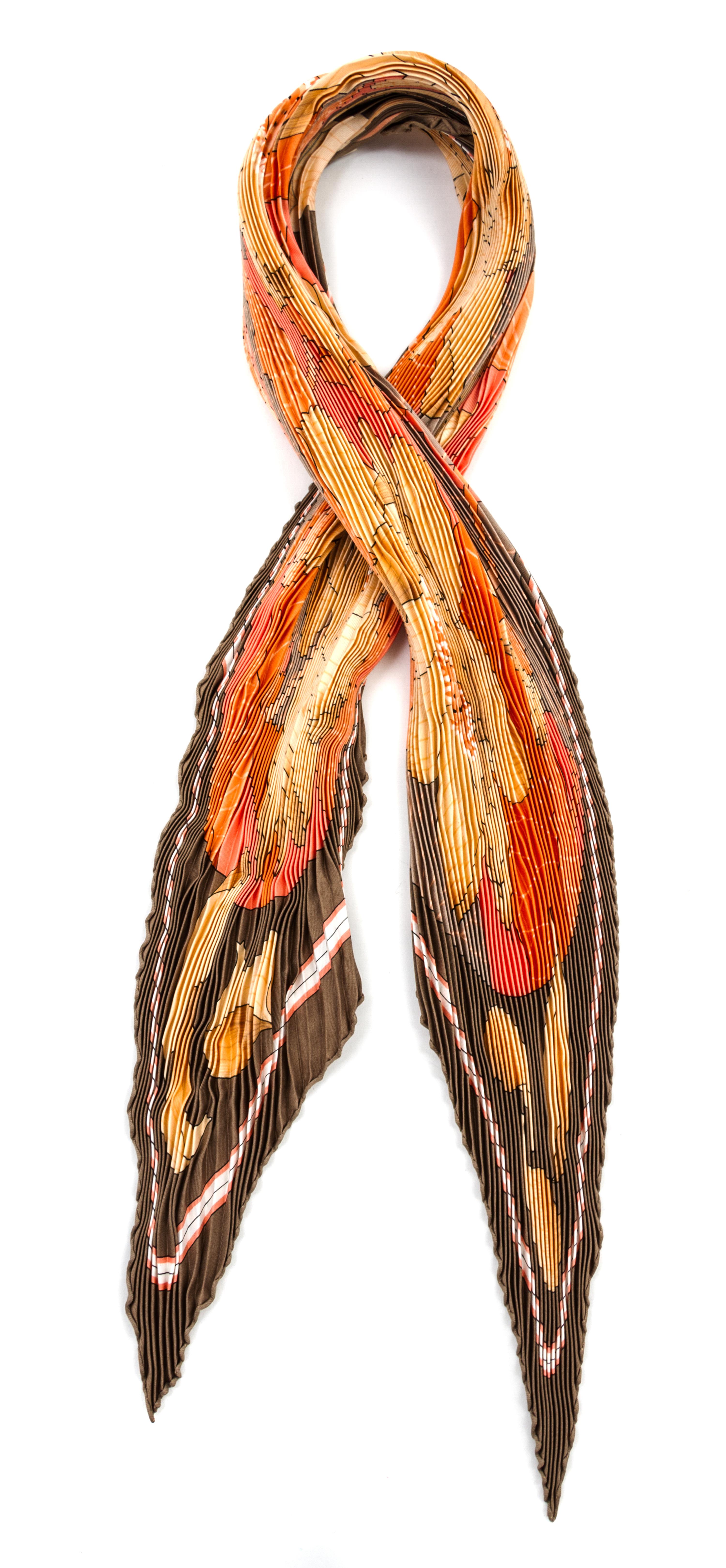 An Hermes Silk Plisse Scarf,