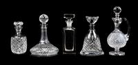 Five Cut Glass Decanters