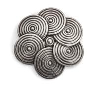 A Mexican Silver Brooch, Los Castillo Diameter 2 1/2 inches.