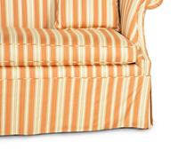 A Modern Camelback Sofa with Stripe Upholstery