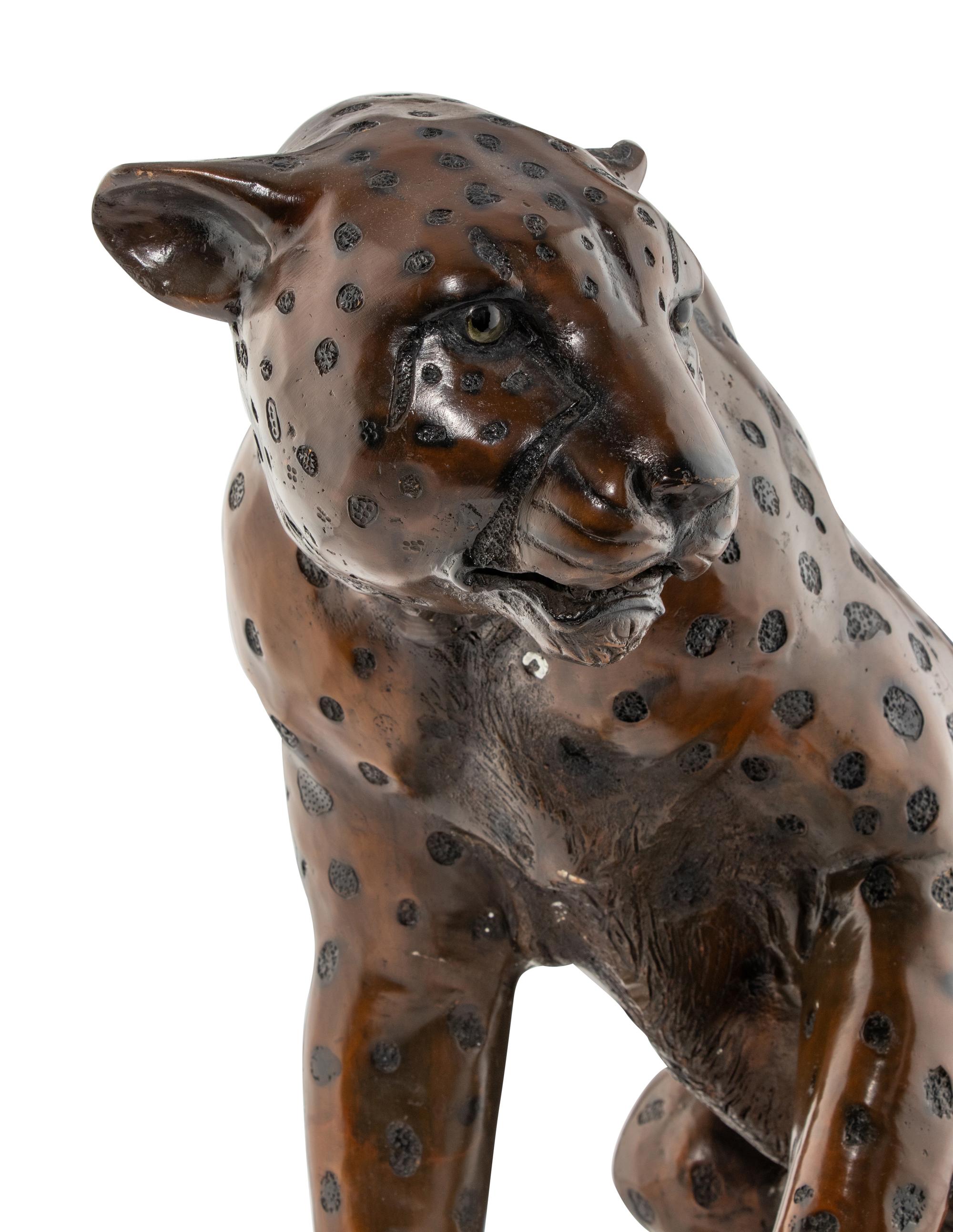 A Bronze Sculpture of a Cheetah