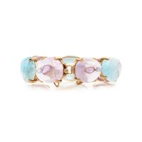 YELLOW GOLD AND MULTIGEM BRACELET AND RING
