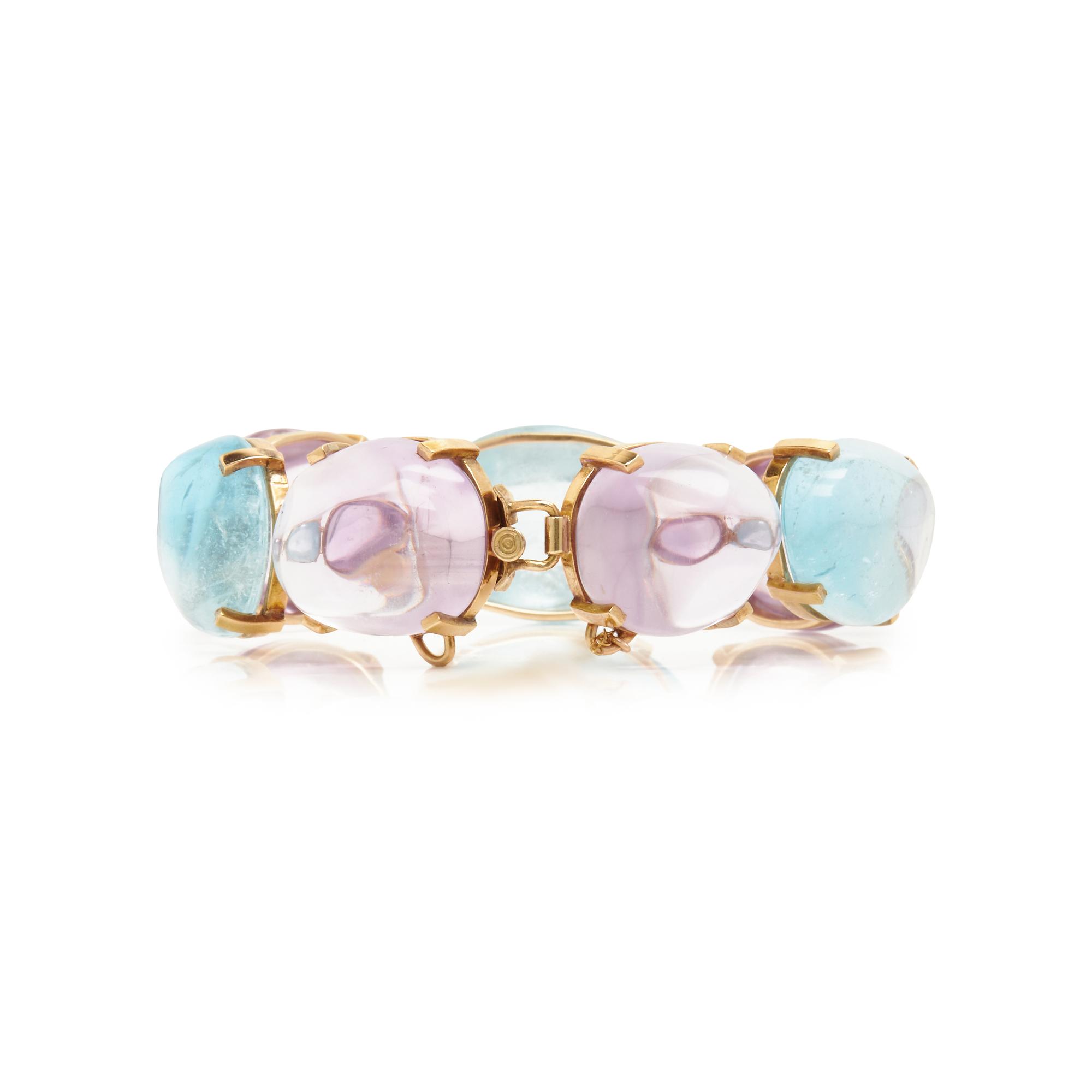 YELLOW GOLD AND MULTIGEM BRACELET AND RING