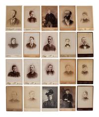 [EARLY PHOTOGRAPHY]. 100+ cabinet cards incl. curious pairs and subjects from California & Hawaii.