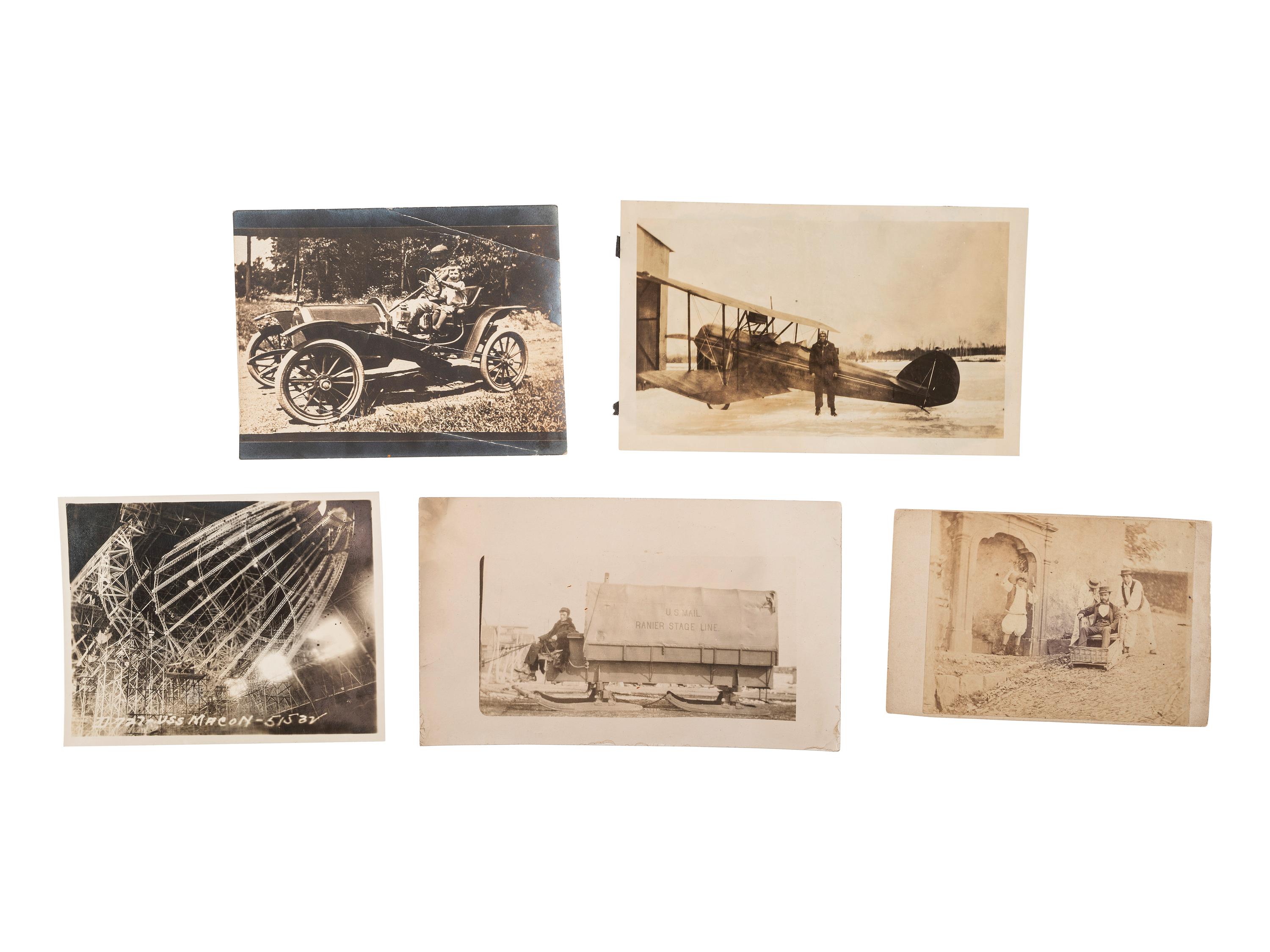 [Early Photography] Large group of photographs and other ephemera related to transportation
