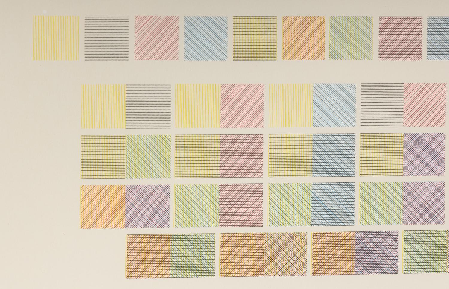 All One, Two, Three & Four Part Combinations of Lines in Four Directions (set of two), 1976