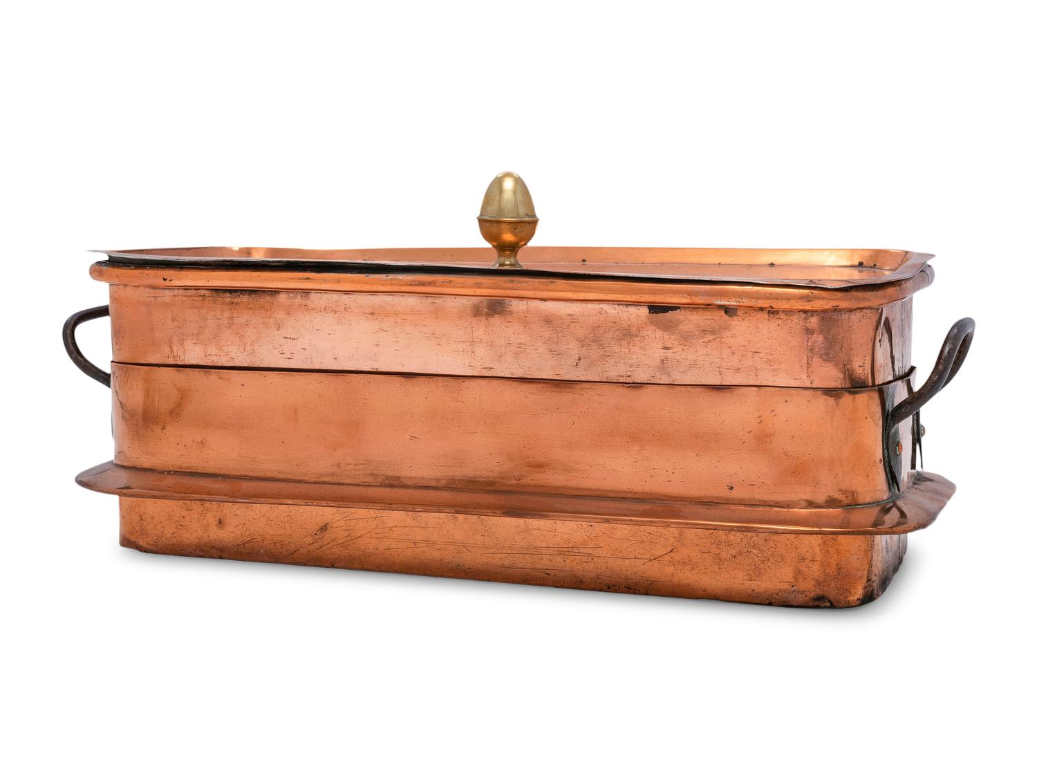 A French Copper Roasting Pan with Cover
