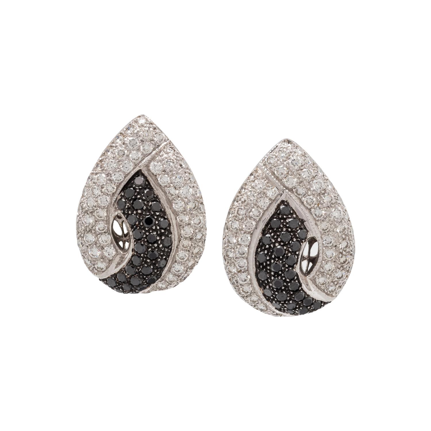 DIAMOND AND BLACK DIAMOND EARRINGS