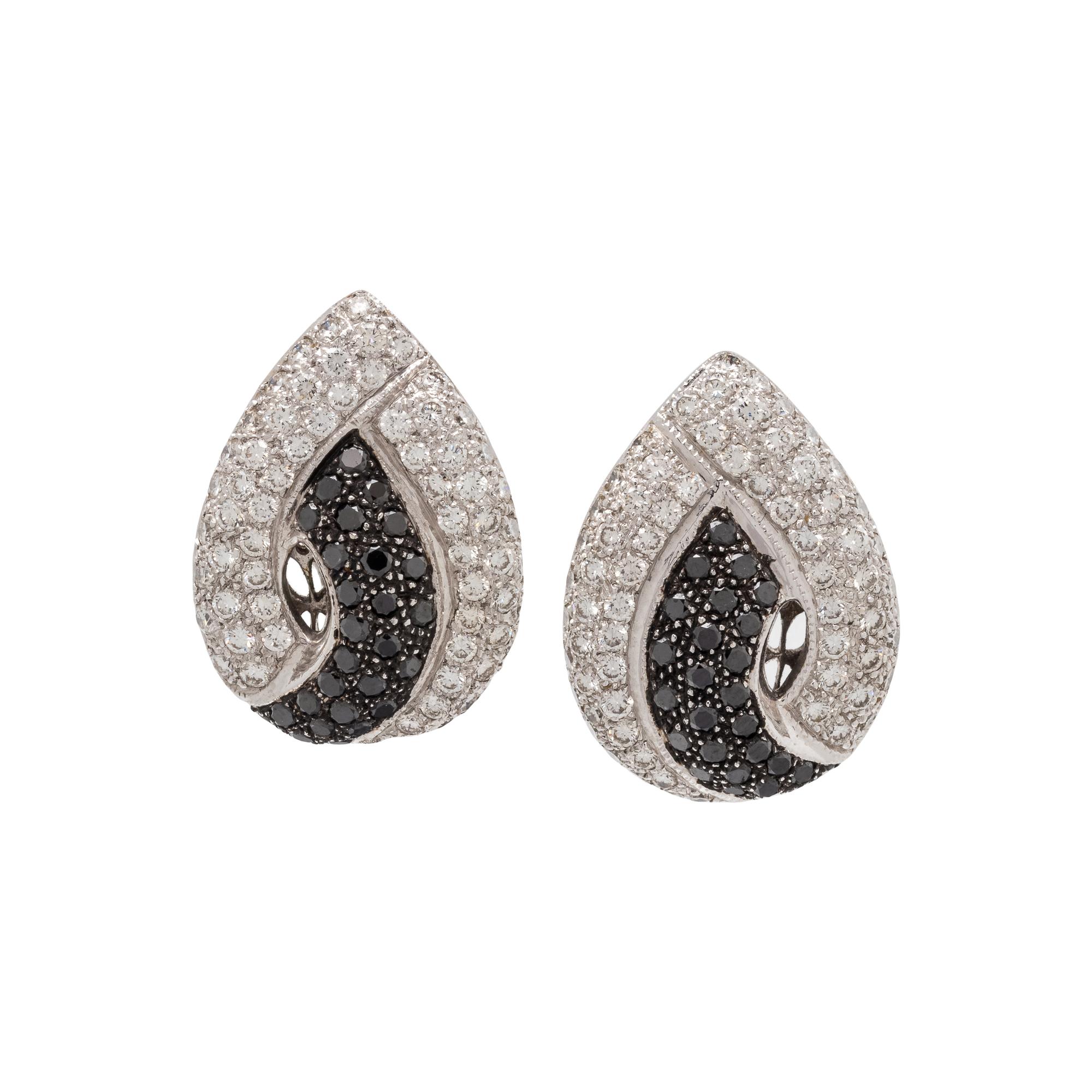 DIAMOND AND BLACK DIAMOND EARRINGS