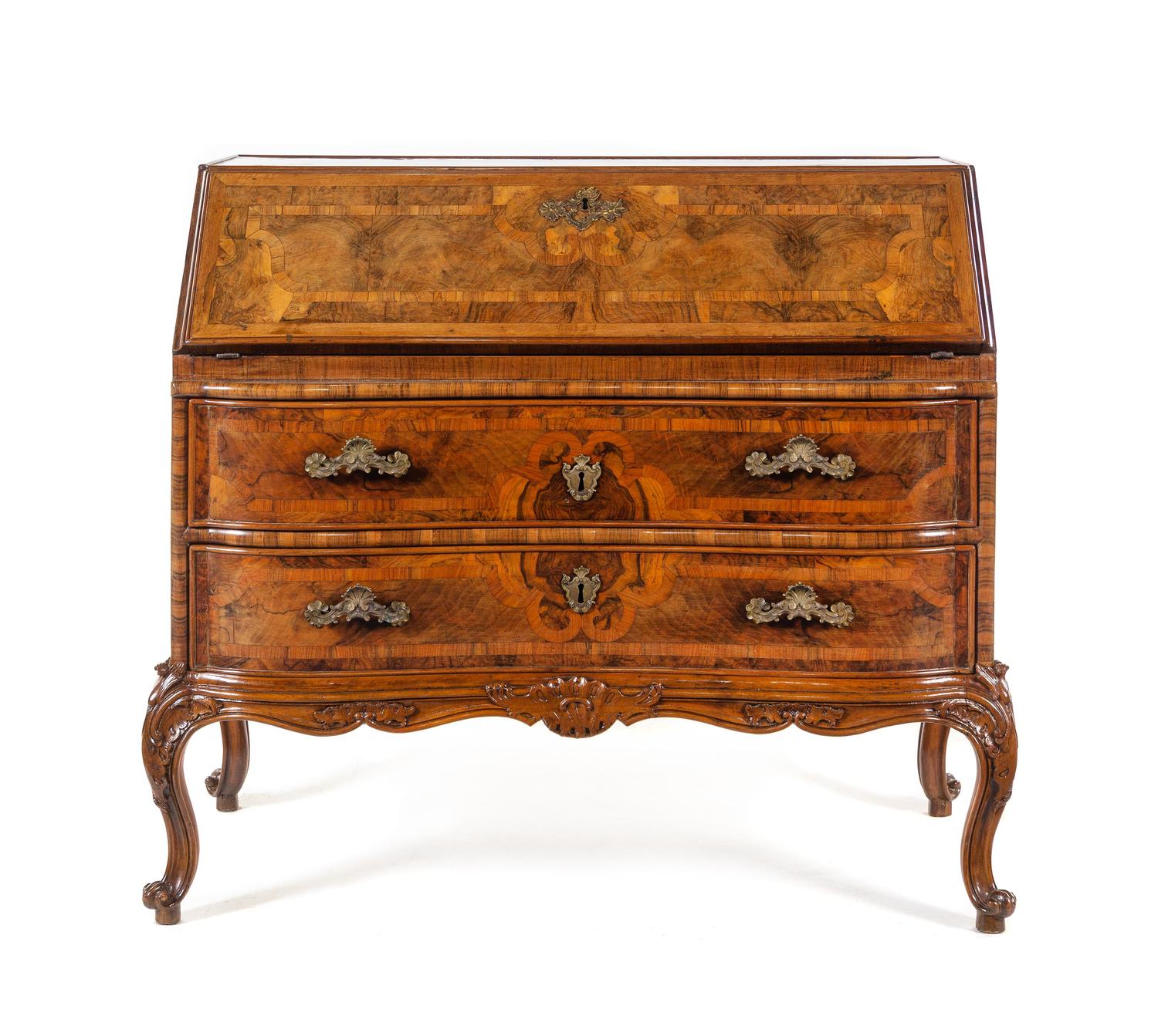 An Italian Walnut Slant-Front Bureau