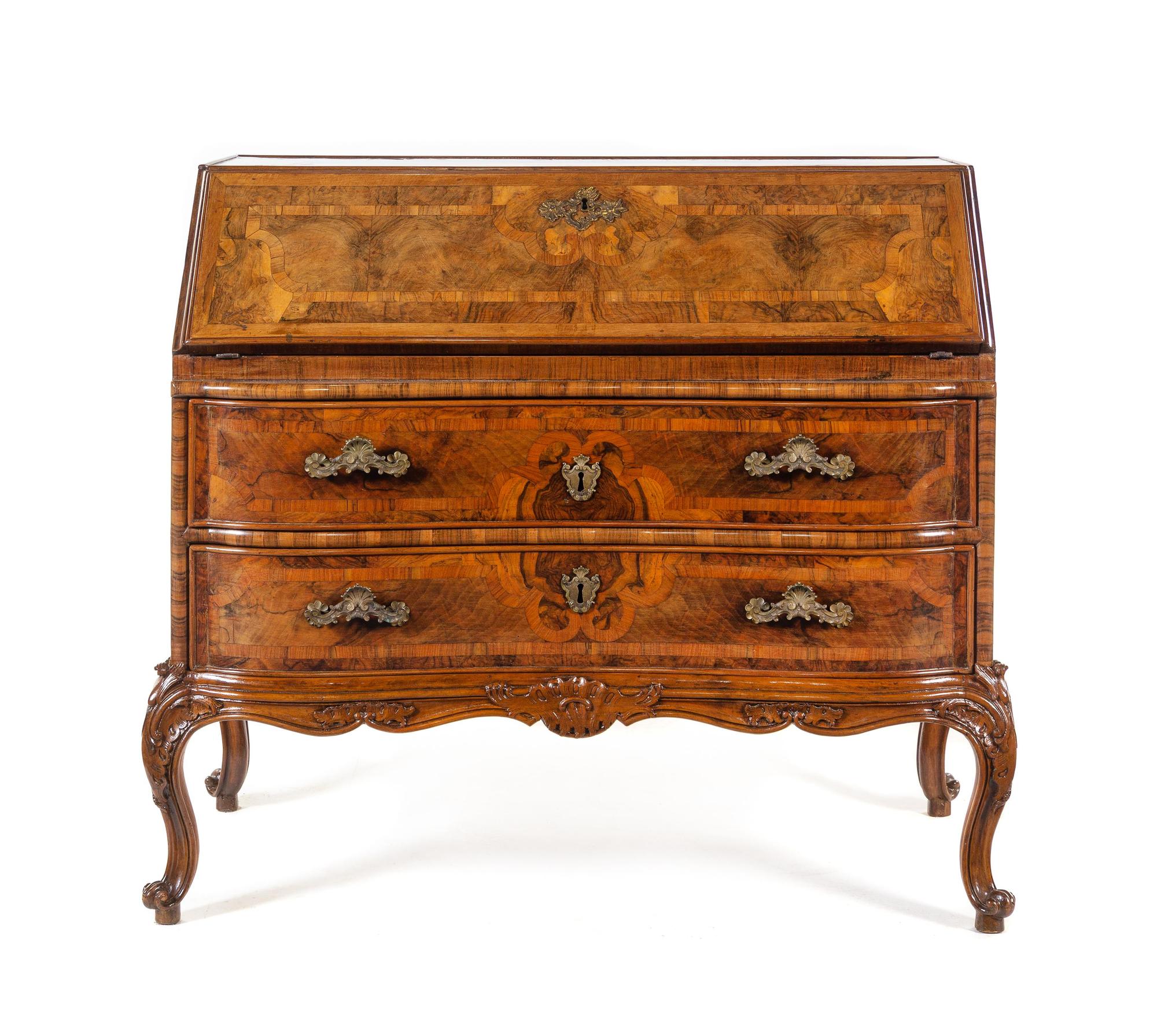 An Italian Walnut Slant-Front Bureau