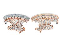 A Pair of German Rococo Style Porcelain Brackets