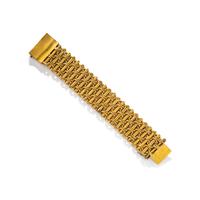 AUSTRO-HUNGARIAN, WIDE LINK YELLOW GOLD BRACELET