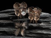 Navajo Stamped Silver Butterfly Pins/Brooches