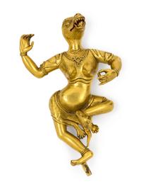 A Sino-Tibetan Gilt Bronze Figure of an Animal-Headed Deity