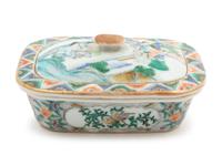 A Chinese Famille Verte Porcelain Soap Dish
