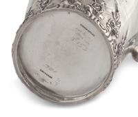 A Presentation Sterling Silver Floral Repousse Syrup Pitcher Awarded to Mrs. Washington Augustus Roebling, Gorham Mfg. Co., Providence, RI, Circa 1890s