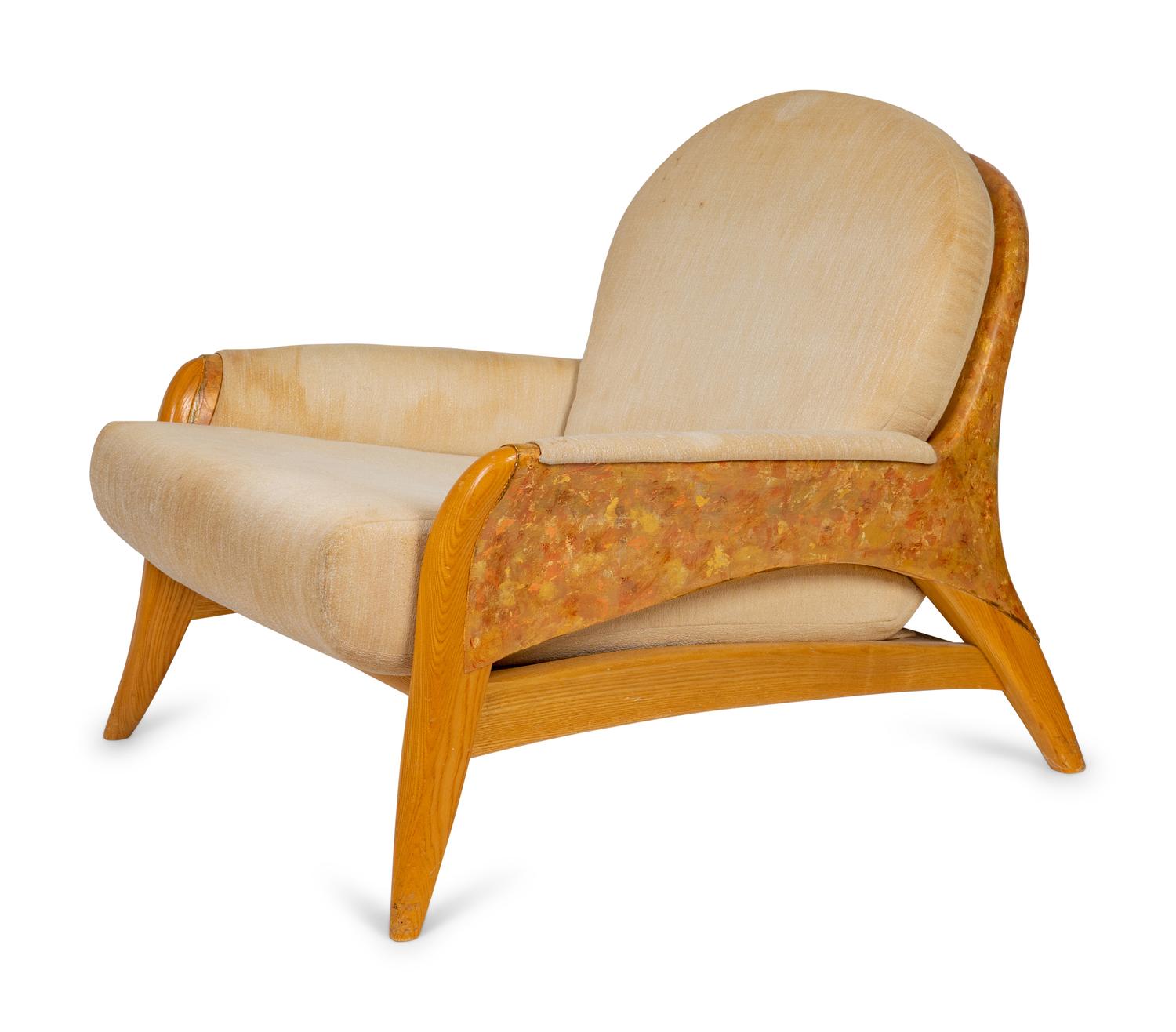 A Contemporary Upholstered Lounge Chair
