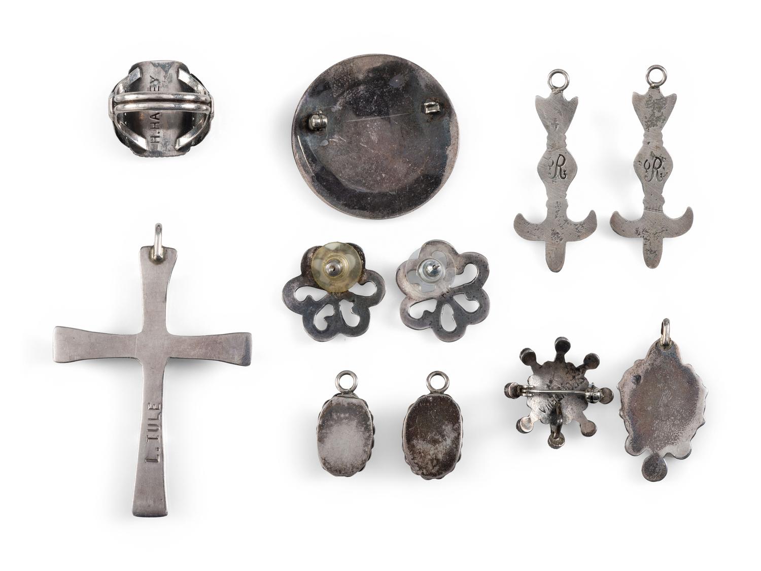 Navajo and Zuni Earrings, Ring, and Pendants