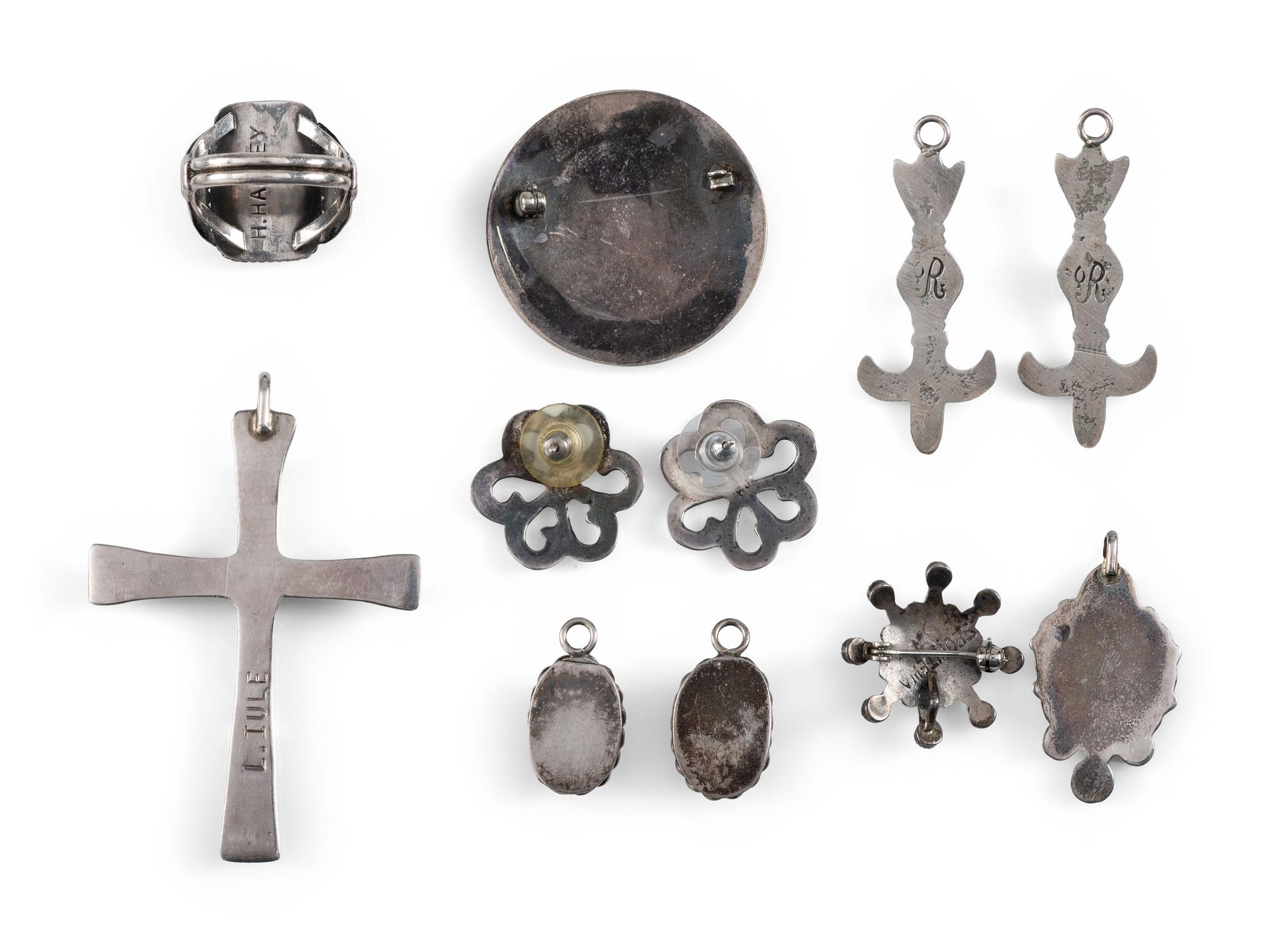 Navajo and Zuni Earrings, Ring, and Pendants