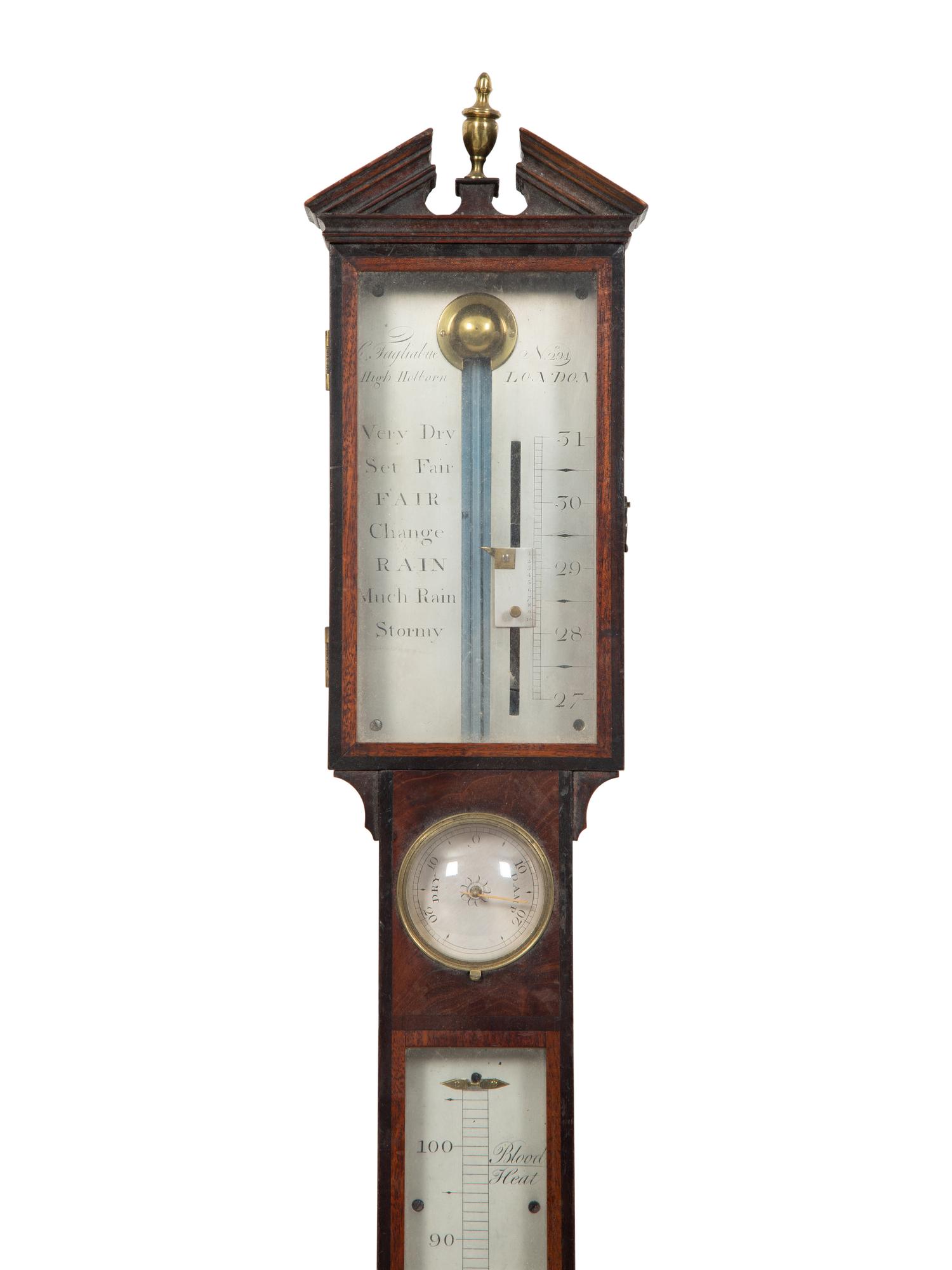 A George III Mahogany Stick Barometer