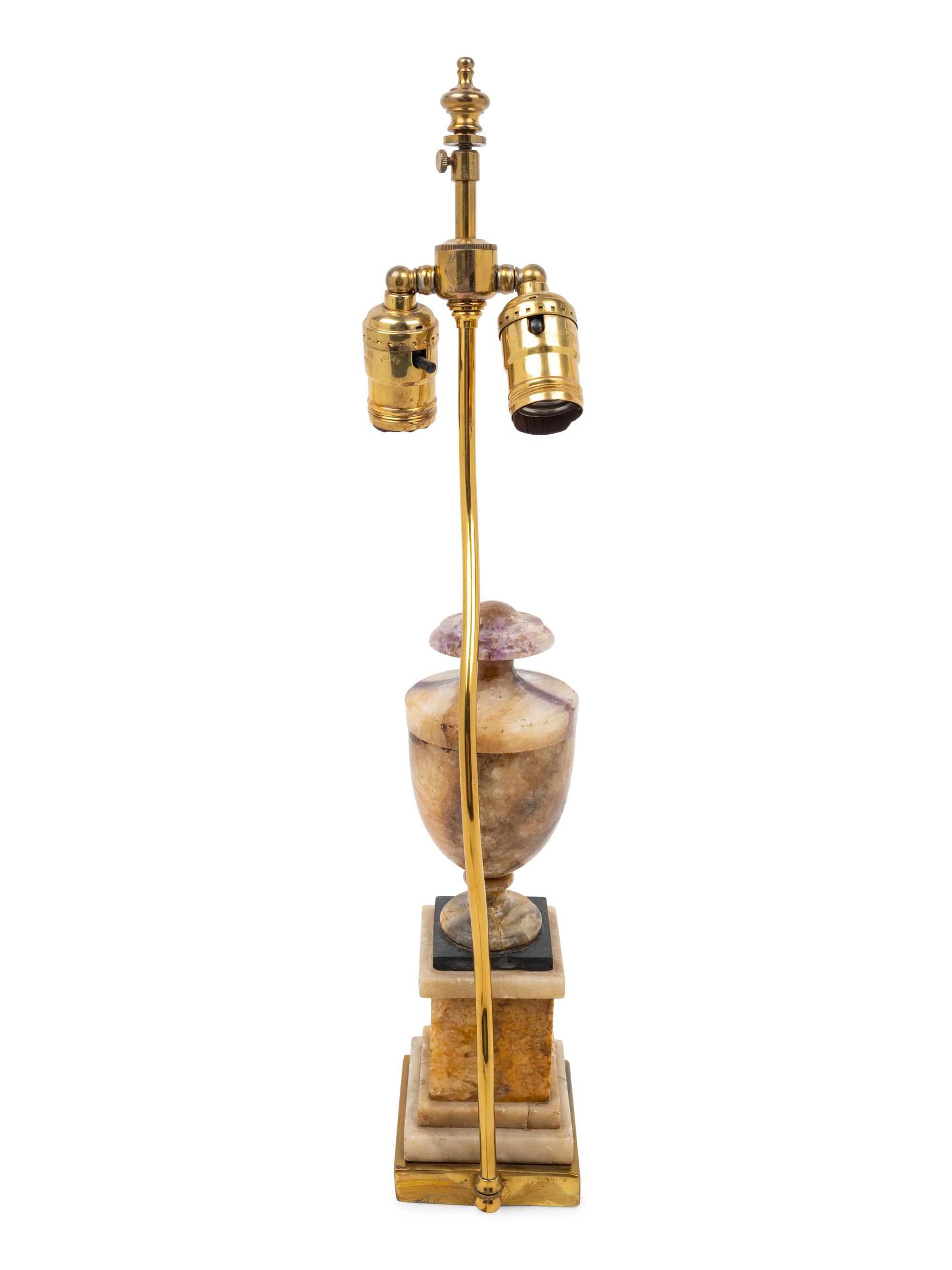 An English Blue John Urn Mounted as a Lamp