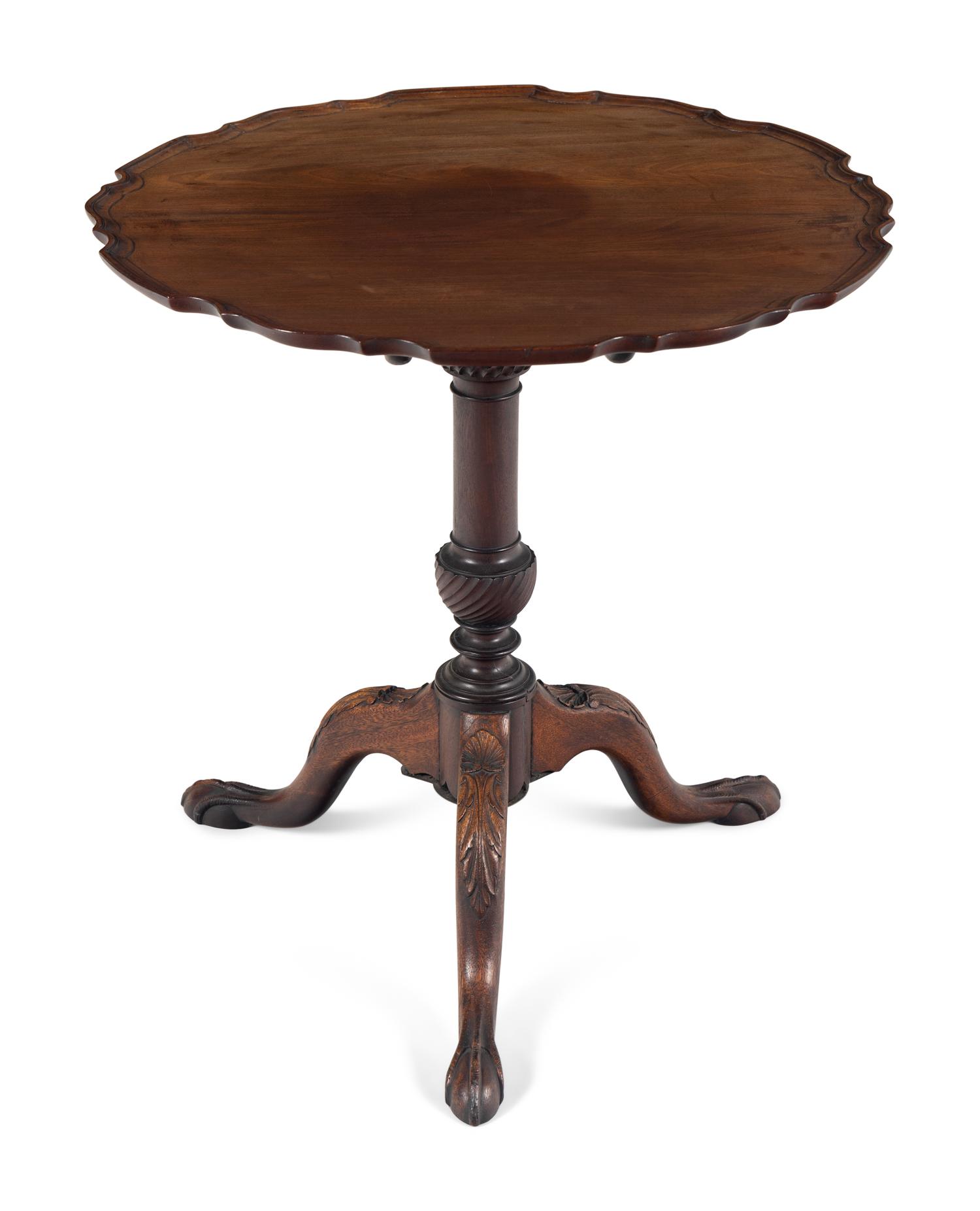 A George III Mahogany Tilt Top Tea Table