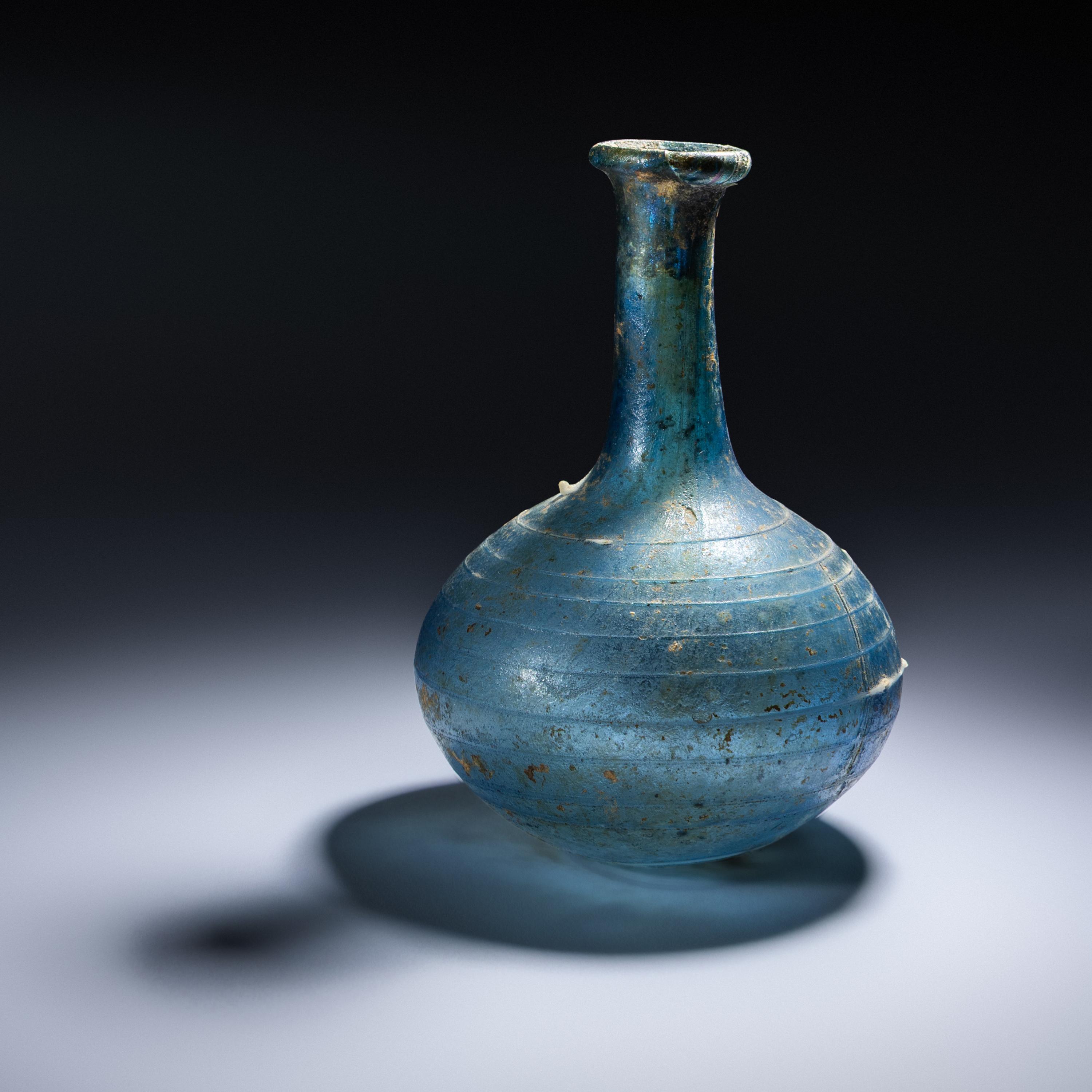 A Roman Blue Glass Bottle